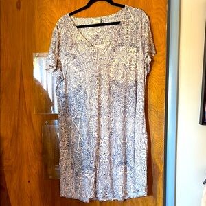 Soma Women’s Short Sleeve Sleepshirt Nightgown Paisley